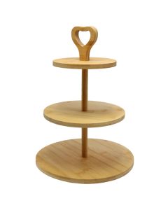 Stand with 3 layer, bamboo, brown, Dia.25x34 cm