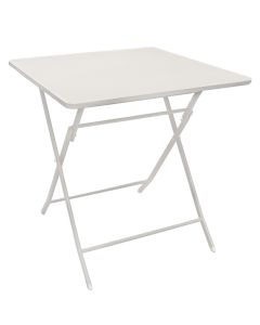 Bistro folding square table, metal, beige, 70x70xH71 cm