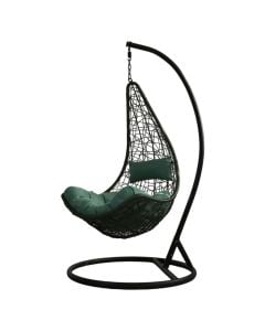 Lëkundëse, metal/ratan PE, jeshile, 72x95xH195 cm