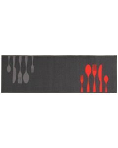 Rrugicë kuzhine, poliestër, gri, 57x200 cm