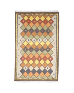 Carpet Kilim Sivas, classic, 80% wool / 20% cotton, beige with different colors, 160x230 cm