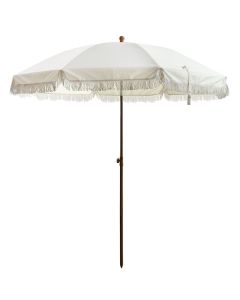 Beach/pool umbrella, metal/polyester, beige, Dia.2.5 mt, tube 2.7 cm, foldable structure 45⁰