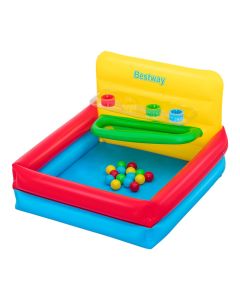 Loje plazhi me topa bestway, PVC, ngjyra te ndryshme, 94x104x61 cm / 15 topa
