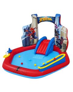 Bestway Spider-Man Children's Pool with Slide and Games, PVC, Various Colors, 206x211x127 cm