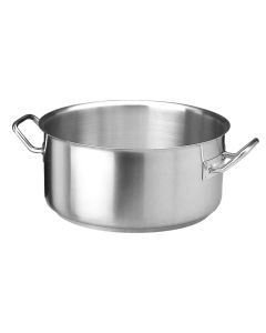 Tenxhere e cekët me induksion me dy doreza, inoks 18/10, argjend, Dia.32xH15cm/12L