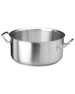 Tenxhere e cekët me induksion me dy doreza, inoks 18/10, argjend, Dia.36xH17cm/16.8L