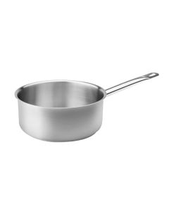 Tenxhere e cekët me induksion me një dorezë, inoks 18/10, argjend, Dia.16xH7.5cm/1.5L