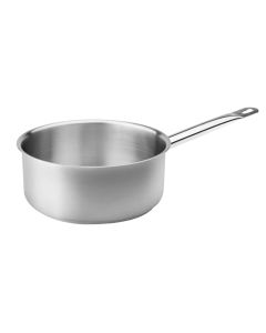 Tenxhere e cekët me induksion me një dorezë, inoks 18/10, argjend, Dia.24xH10cm/4.5L