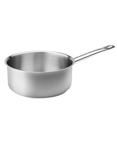 Tenxhere e cekët me induksion me një dorezë, inoks 18/10, argjend, Dia.28xH12cm/7.3L