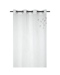 Butine net curtain with rings, 80% cotton and 20% polyester, white, 140x260 cm