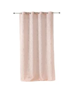 Curtain with eyelets, 100% polyester, pink/silver, 140x260 cm