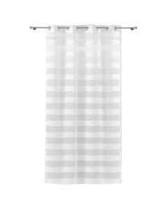 Net curtain with rings, 100% polyester cut-yarn, white, 140x260 cm