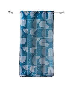 Curtain with eyelets, 100% polyester, blue, 140x260 cm