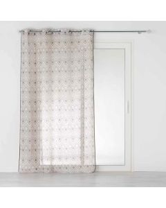 Perde e hollë me unaza, 100% poliestër, bezhë (linen), 140x240 cm