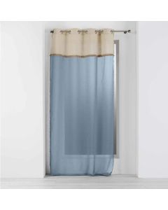 Perde e hollë me unaza, 100% poliestër, blu, 140x240 cm