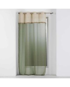 Perde e hollë me unaza, 100% poliestër, jeshile, 140x240 cm