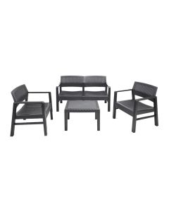 Set Kilimanjaro 2 kolltuk tek + 1 kolltuk dopio + tavoline, antrazit, teku 63x58xH74 cm, Kolltuku dopio 121x58xH74 cm, tavolina, 59x46xH40 cm