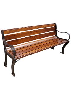 Stol per lulishte, kostrukt metalik dhe mbeshtetese me dru, natyral 156x58xH75 cm