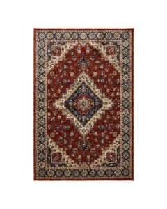Aspero carpet, polyester, blue/beige/orange, 160x230 cm