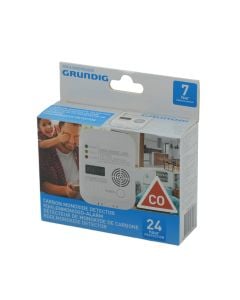 Detektor i monoksidit të karbonit, Grundig, 85 dB, me bateri 3xAA, 4-38  °C, 9x12x3.8 cm
