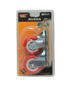 Rrotë divani, (e kuqe), 2.5 cm, paketim- 2 copë