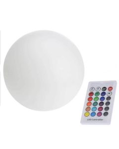 Ndriçues i jashtëm, 6 LED, formë globi, RGB, 5V DC, IP67, me telekomandë, Dia.30 cm, CR2025