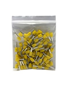 Insulated tube terminal, 2.5 mm², copper / plastic, 100 pcs / pack, yellow