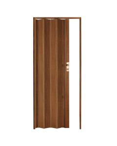 Dere fizarmonik, PVC, me bravë alumini, 88.5x214 cm, ngyrë e arre e erret, me teksture druri