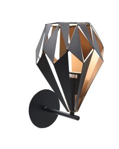 Ndriçues muri, E27, 1x60W, metal, D20.5xH33 cm, ngjyrë e zezë