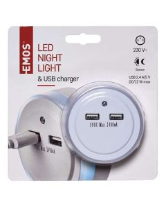 Ndriçues nate, Emos, 3xLED, dy dalje USB, 2.4A / 5V