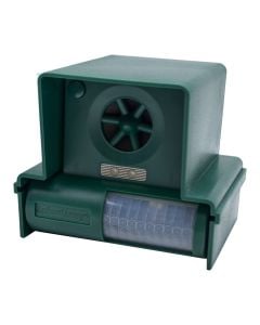 Largues kafshësh/minjsh/shpendës me ultratinguj, Animal Away Plus, 2x9V bateri, 100 m², largon minjtë, qentë, macet, zoqtë, 18 kHz - 24 kHz, këndi i mbulimit 70°, me sensor lëvizje me rreze 12 m