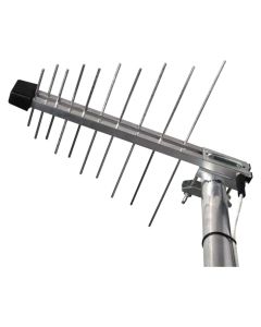 TV antenna, Emos, outdoor, 20–30 dB, distance from TV tower: 0-100 km max, DVB-T / T2, Full HD broadcasts, 470–790 MHz, DC 5–12 V / 100 mA, LTE filter, 75 Ohm, 20 elements, 30 ° / 40 °, 40x3.9x33 cm