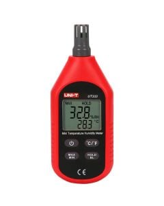 Mini detektor temperature dhe lagështie, UNI-T, -10℃ - 60℃, 14℉ - 140℉, 0%RH - 100%RH, 3xAAA, 15.5x5x2.8 cm