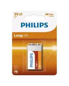 Bateri, Philips, 1x9V/6F22, longlife