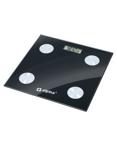 Peshore personale, Alpina, 180 kg max, 100 gr, Body Fat Monitor & Bluetooth, 28x28 cm, 2xAAA