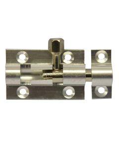 Aluminium barrel bolt with screws. silver 1.5