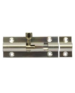 Aluminium barrel bolt with screws. silver 2.5
