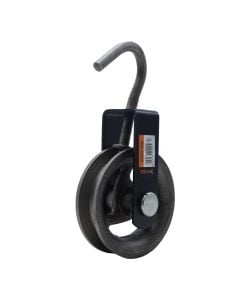 Pulley cast iron with hook, 125mm
