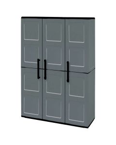 Plastic cabinet, eco-polypropylene, is equipped with steel hinges and adjustable shelves, dimensions L 1020 x P370 x H 1630 mm