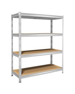 Metal shelf, wood / metal with interlocking assembly - L160xP60xH180 4 levels Load capacity per level 300 kg - load evenly