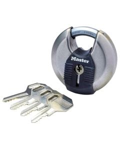 Masterlock padlock, Security level 8, 70mm stainless steel excell padlock- shrouded octagonal shackle, diam. 10mm - 4 pins- 4 keys, High Security