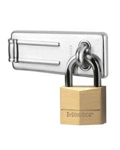 Masterlock padlock, Security level 5, set of no. 703 straight bar hasp + no. 140 brass padlock, Outdoor