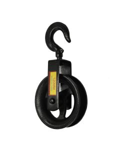 Cast iron pulley, for wire, 120mm, with hock