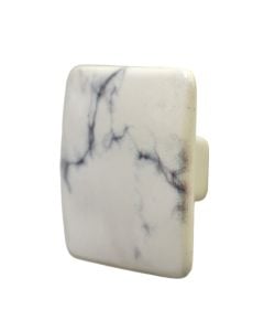 Knob, zamak, 37x37mm, marble white&black