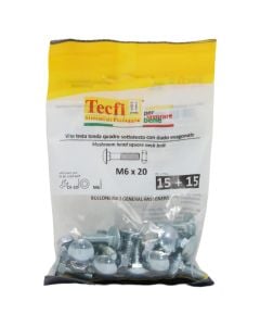 Bullon koke çader+dado, M6x20mm , Bag 15