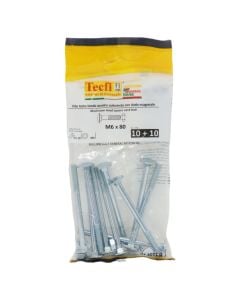 Bullon koke çader+dado, M6x80mm , Bag 10