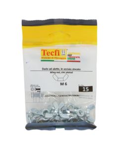 Wing nut, in galvanized steel, M6mm , Bag 15