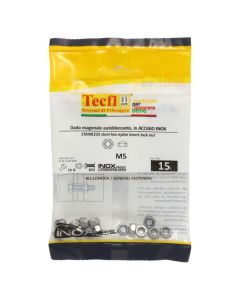 Dado inoksi A2(AISI 304) hegzagonale me frenim, DIN 982 , M5mm , Bag 15