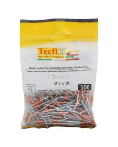 Perçina alumini anodizuara me ngjyrë bakri /çeliku, Ø 3,0 x 10mm , Bag 100