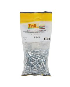 Perçina alumini RAL 9002 alumin/çeliku me pature te gjere, Ø 4x12/10mm , Bag 100